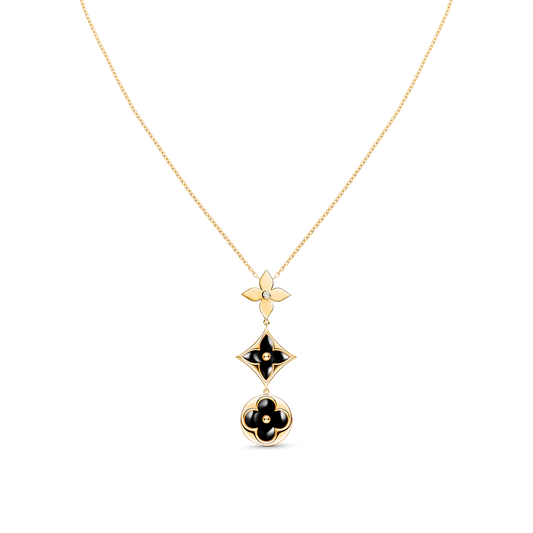 [OAKJURI Jewelry]STAR AND SUN ONYX PINK GOLD NECKLACE
