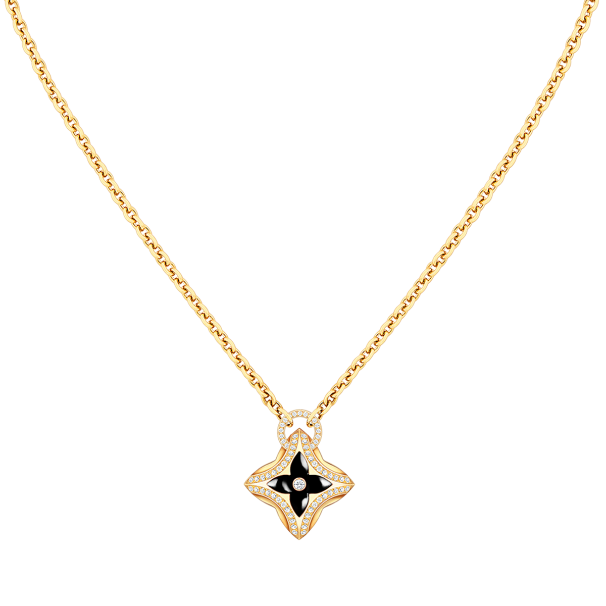 [OAKJURI Jewelry]STAR PEDANT PINK GOLD DIAMOND NECKLACE