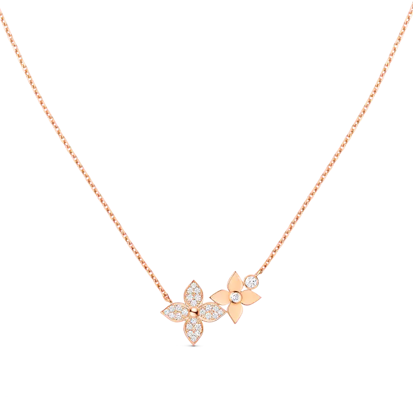 [OAKJURI Jewelry]STAR BLOSSOM NECKLACE PINK GOLD DIAMONDS