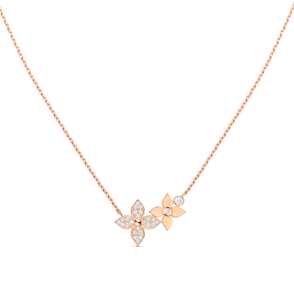 [OAKJURI Jewelry]STAR BLOSSOM NECKLACE PINK GOLD DIAMONDS