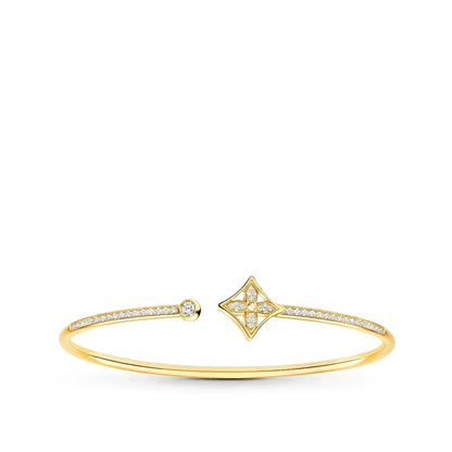[OAKJURI Jewelry]IDYLLE GOLD OPEN BRACELET DIAMOND PAVED