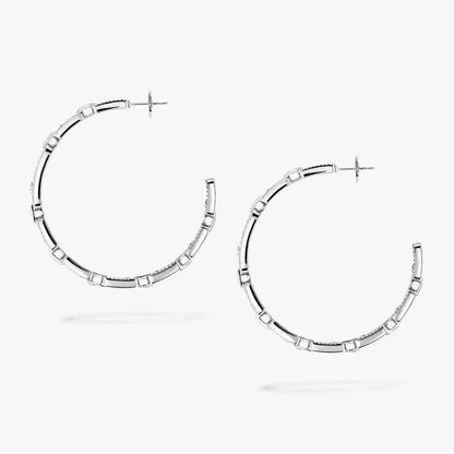 [[OAKJURI Jewelry]Move Link Diamond Hoop Earrings