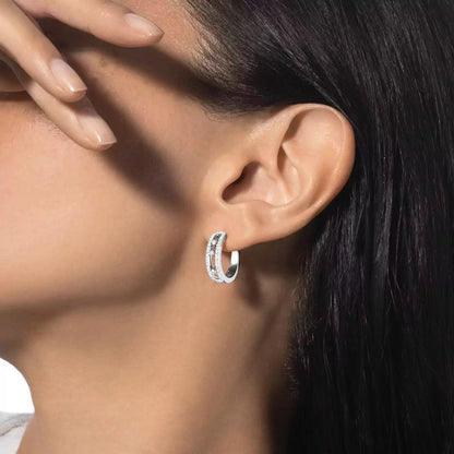[OAKJURI Jewelry]Diamond Pave_ Hoop Earrings Move