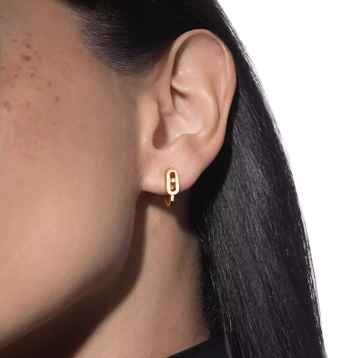 [OAKJURI Jewelry]Diamond Mini Hoop Earrings Move Classique