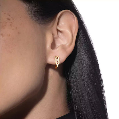 [OAKJURI Jewelry]Diamond Mini Hoop Earrings Move Classique
