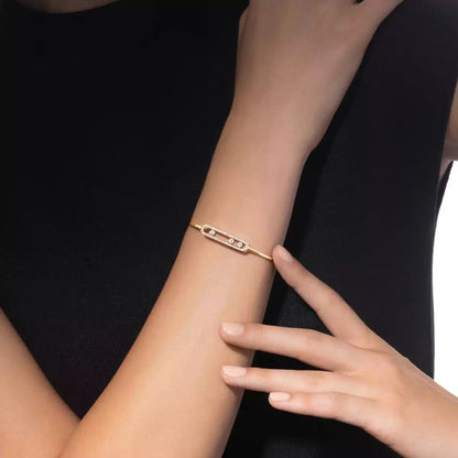 [OAKJURI Jewelry]Move Pavé Diamond Bangle Bracelet M