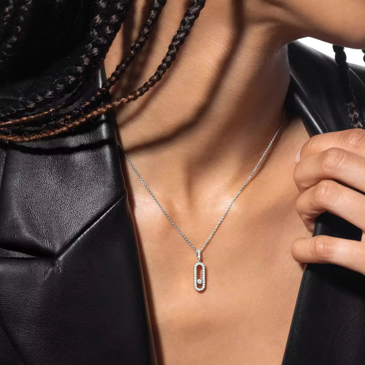 [OAKJURI Jewelry]Move Uno Diamond Necklace in Rose Gold