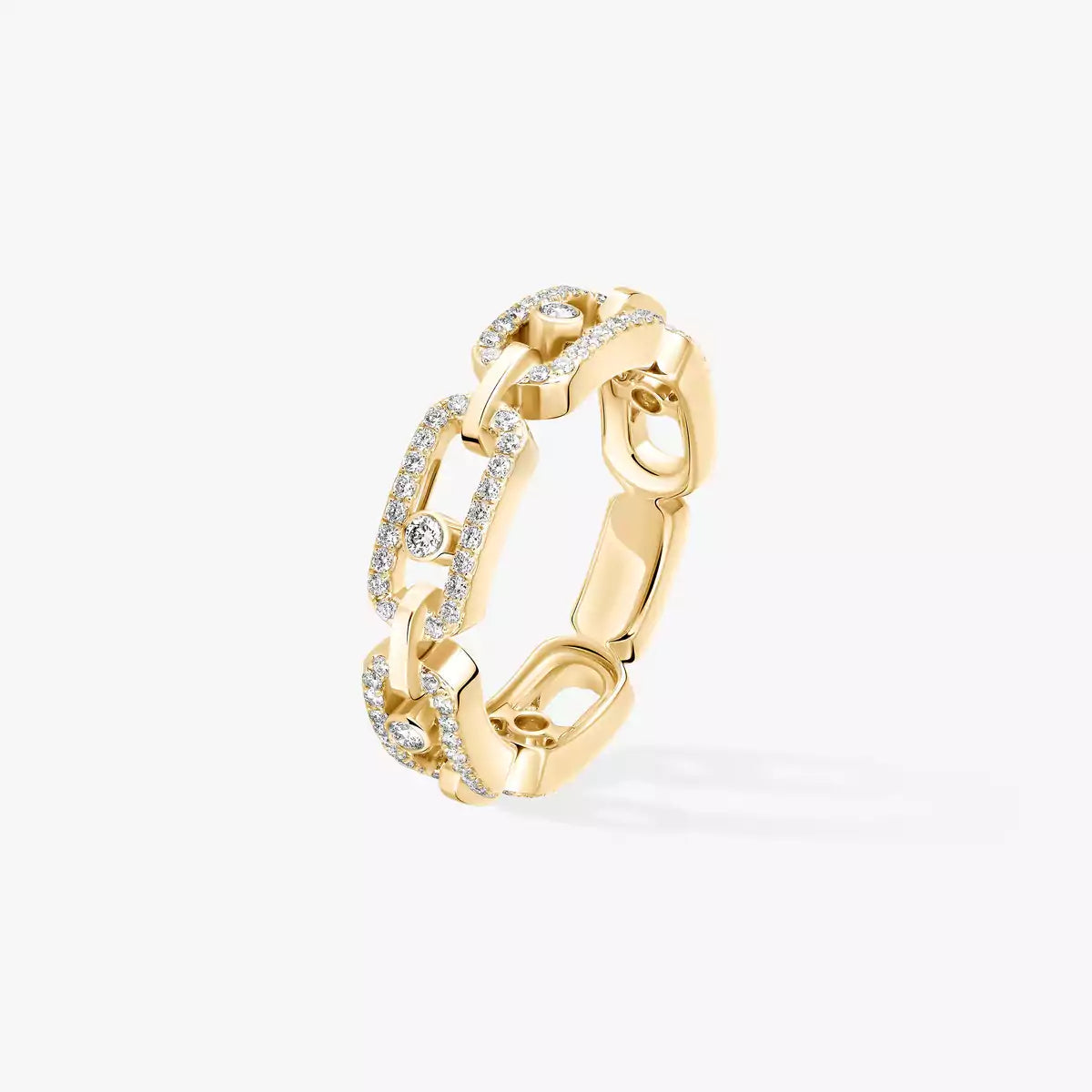 [OAKJURI Jewelry]Move Link Pave_-Set Diamond Ring in Gold