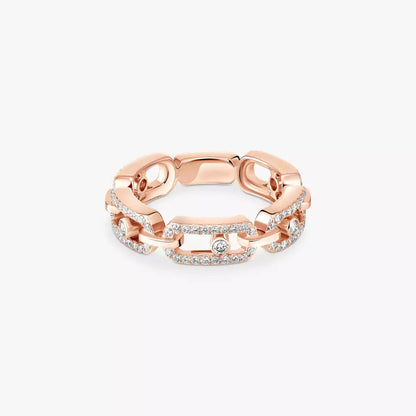 [OAKJURI Jewelry]Move Link Pave_-Set Diamond Ring in Gold