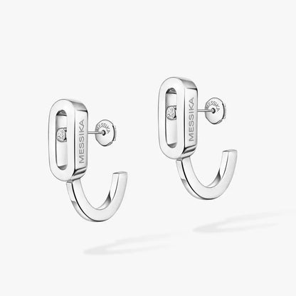 [OAKJURI Jewelry]Diamond Mini Hoop Earrings Move Classique