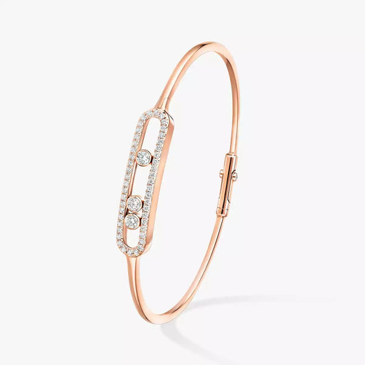 [OAKJURI Jewelry]Move Pavé Diamond Bangle Bracelet M