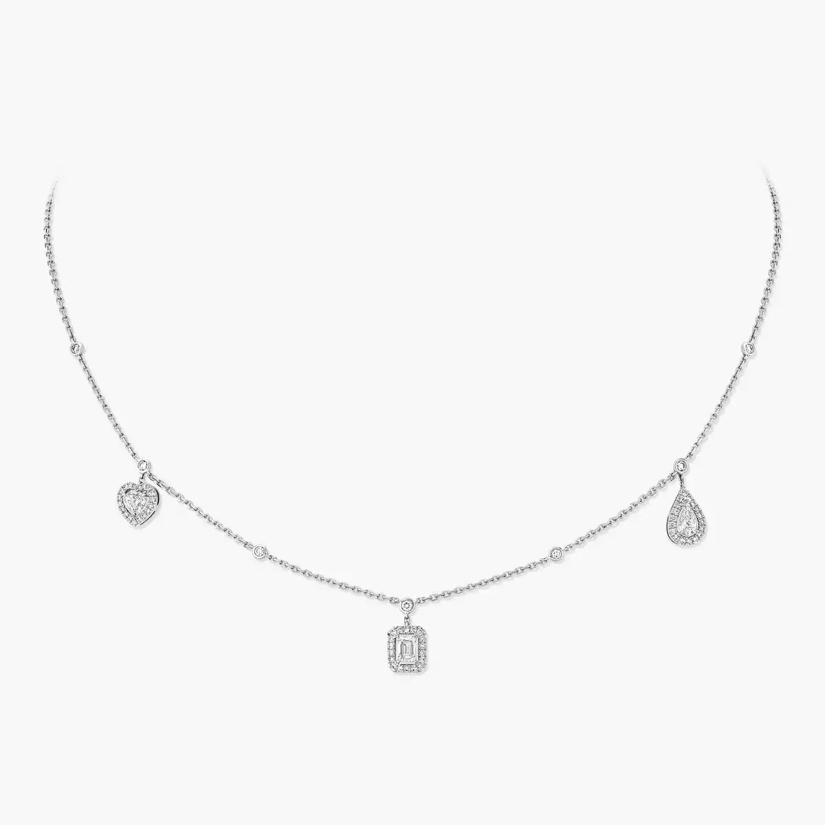 [OAKJURI Jewelry]My Twin Diamond Necklace in Silver