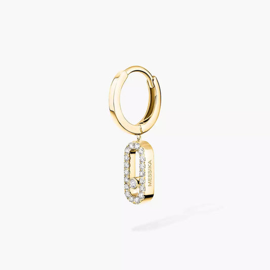 [OAKJURI Jewelry]Move Uno Single Diamond Hoop Earring