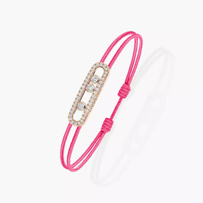[OAKJURI Jewelry]Messika Care(s) pink cord pavé bracelet