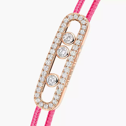 [OAKJURI Jewelry]Messika Care(s) pink cord pavé bracelet