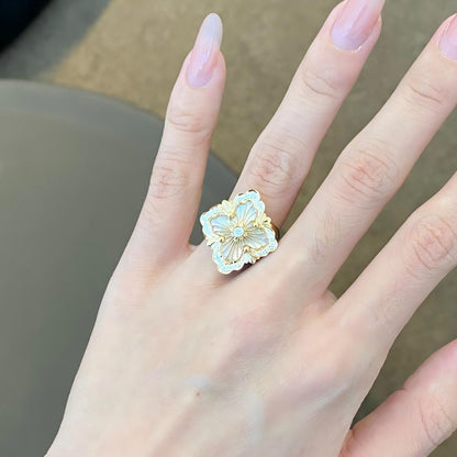 [OAKJURI Jewelry JEWELRY] OPERA TULLE  RING WITH  ENAMEL BACKGROUND