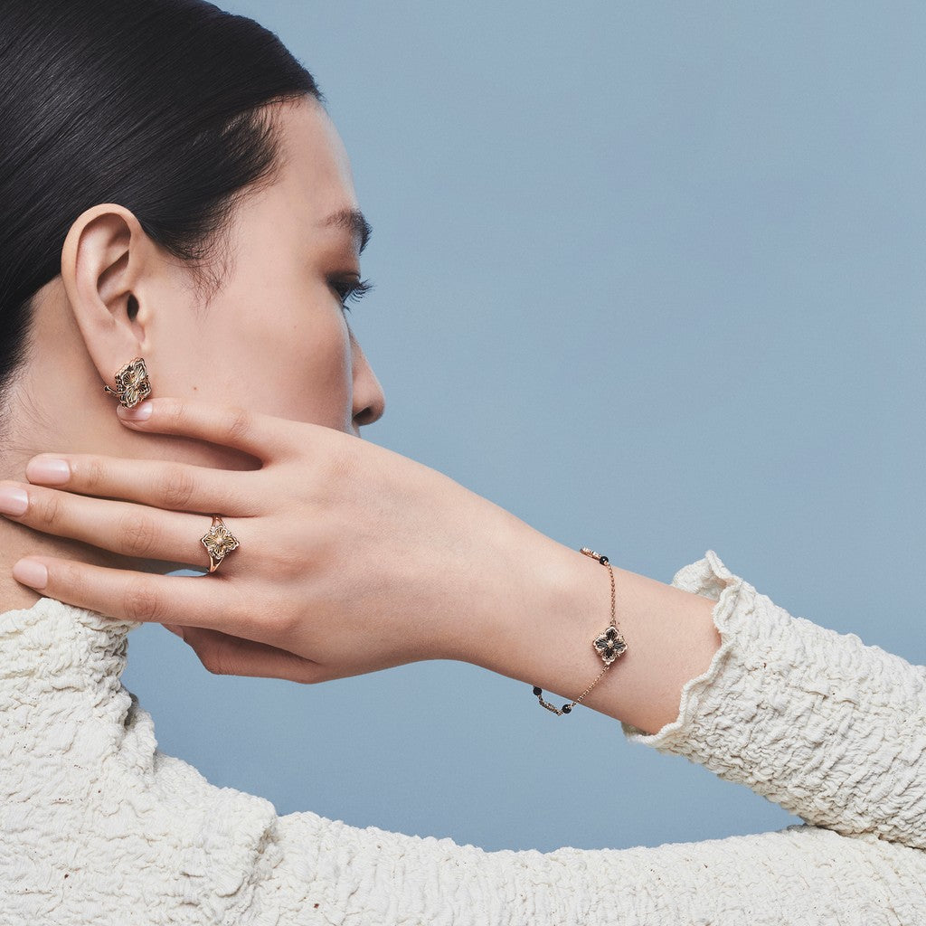[OAKJURI Jewelry JEWELRY] OPERA TULLE  RING WITH  ENAMEL BACKGROUND