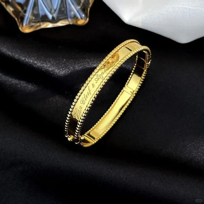 [OAKJURI Jewelry]CLOVER PERLEE BRACELET SIGNATURE ENGRAVING SERIES