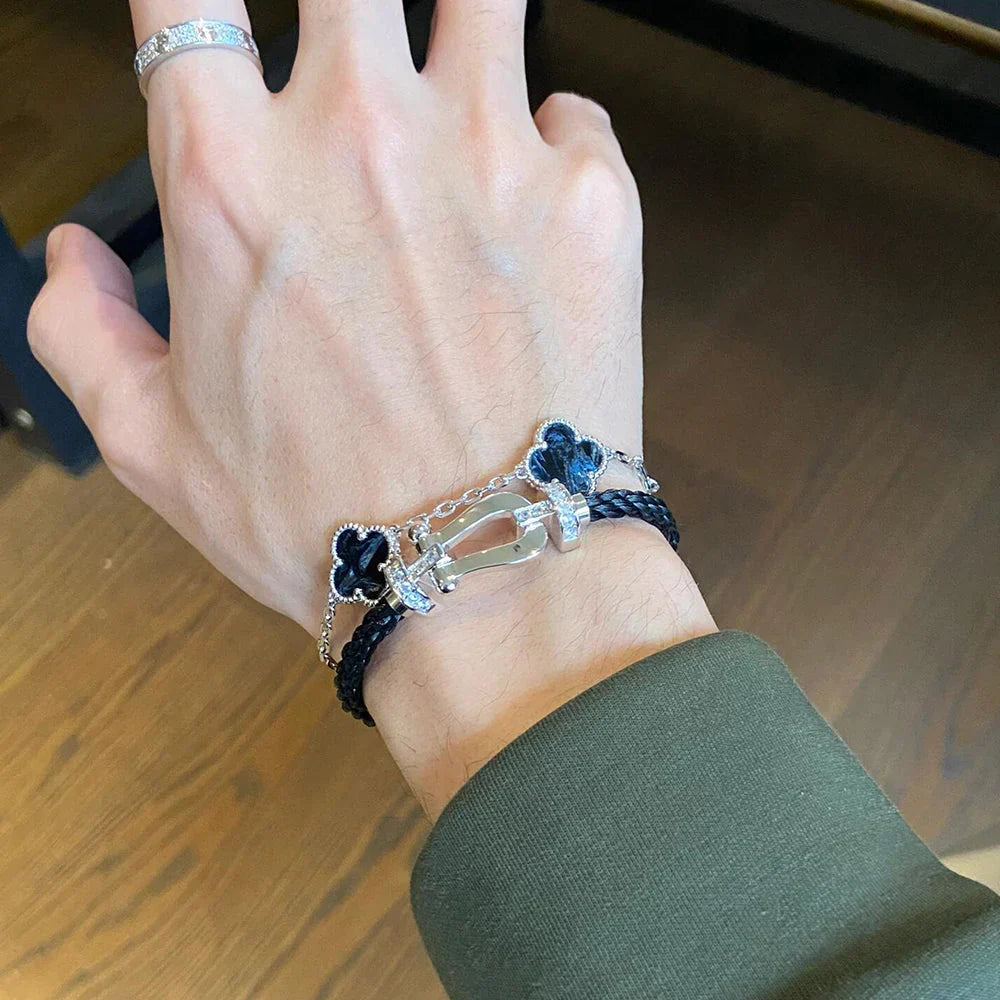 [OAKJURI Jewelry]CLOVER 5 MOTIF PIETERSITE BRACELET COLLECTION