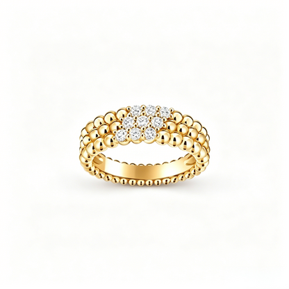 [OAKJURI Jewelry] THREE-ROW DIAMOND RING