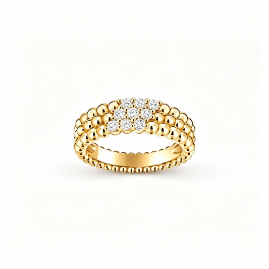 [OAKJURI Jewelry] THREE-ROW DIAMOND RING