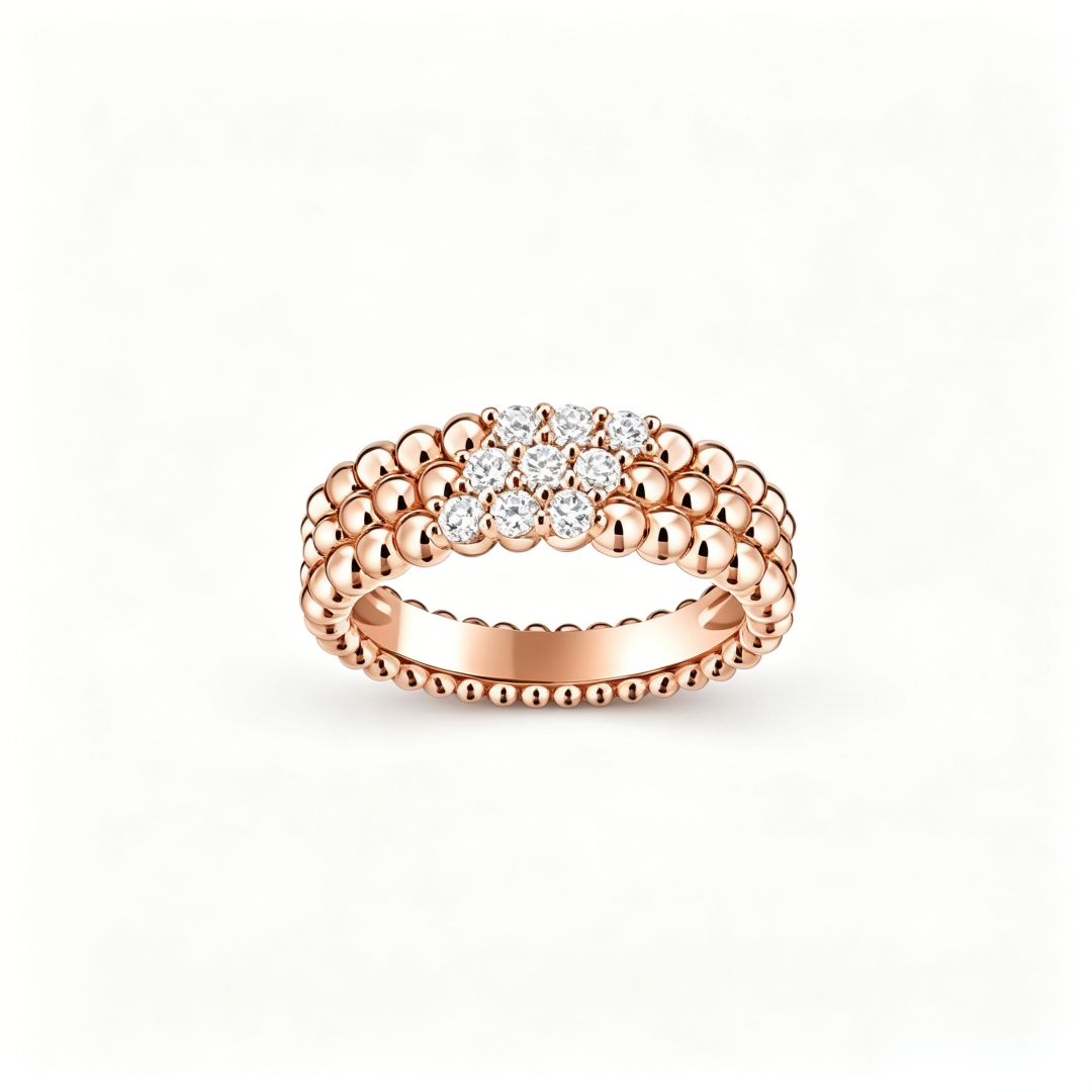 [OAKJURI Jewelry] THREE-ROW DIAMOND RING