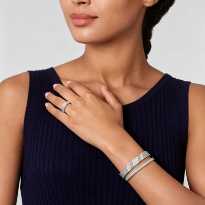 [OAKJURI Jewelry] THREE-ROW DIAMOND RING