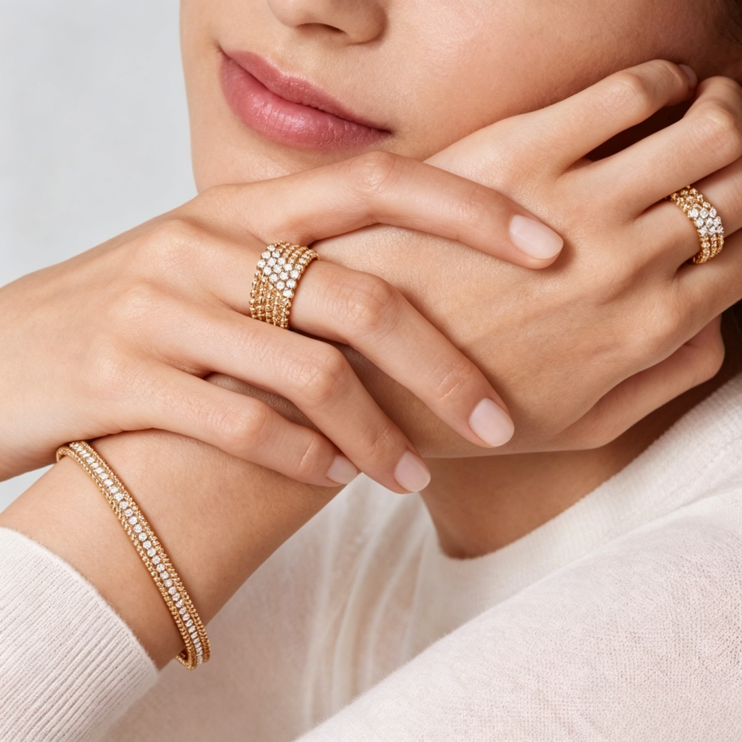 [OAKJURI Jewelry] THREE-ROW DIAMOND RING