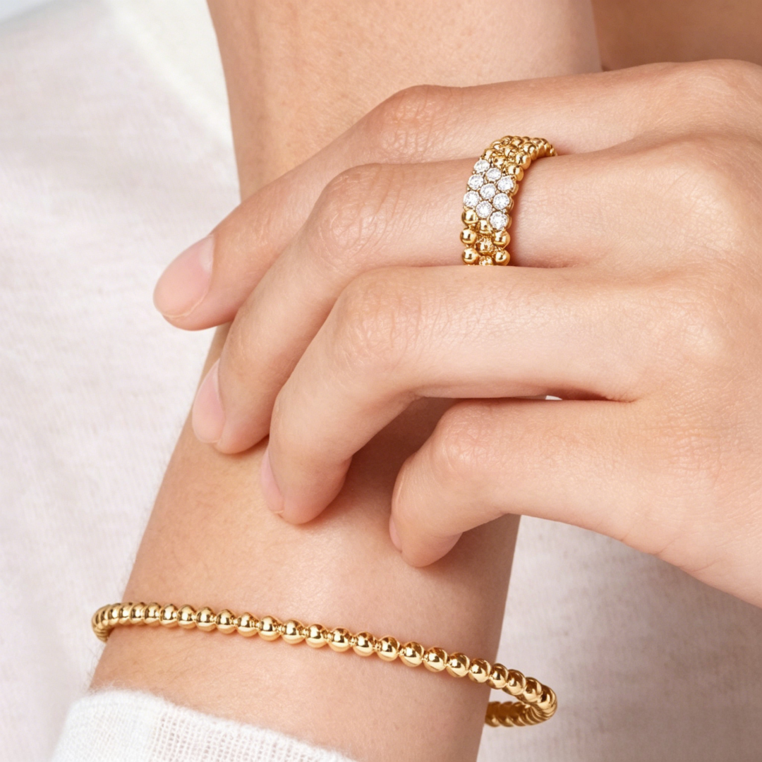 [OAKJURI Jewelry] THREE-ROW DIAMOND RING