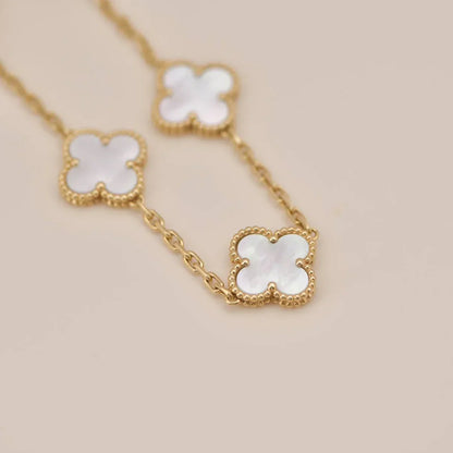 [OAKJURI Jewelry]CLOVER WHITE PEARL MOP 5 MOTIF BRACELET COLLECTION