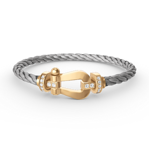 [OAKJURI Jewelry]FORCE LARGE HORSESHOE HALF DIAMOND BRACELET GOLD