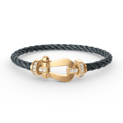 [OAKJURI Jewelry]FORCE LARGE HORSESHOE HALF DIAMOND BRACELET GOLD
