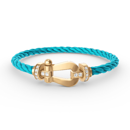 [OAKJURI Jewelry]FORCE LARGE HORSESHOE HALF DIAMOND BRACELET GOLD