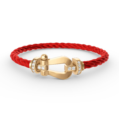 [OAKJURI Jewelry]FORCE LARGE HORSESHOE HALF DIAMOND BRACELET GOLD