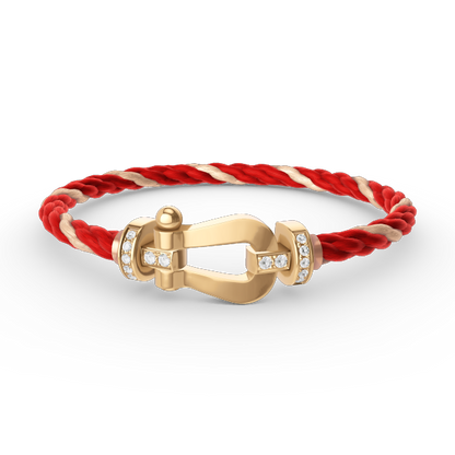 [OAKJURI Jewelry]FORCE LARGE HORSESHOE HALF DIAMOND BRACELET GOLD