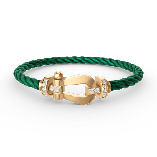 [OAKJURI Jewelry]FORCE LARGE HORSESHOE HALF DIAMOND BRACELET GOLD