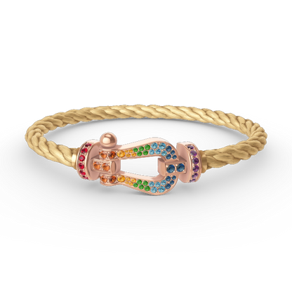 [OAKJURI Jewelry]FORCE LARGE HORSESHOE  COLORED DIAMOND BRACELET ROSE GOLD