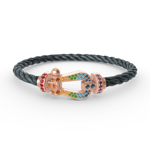 [OAKJURI Jewelry]FORCE LARGE HORSESHOE  COLORED DIAMOND BRACELET ROSE GOLD