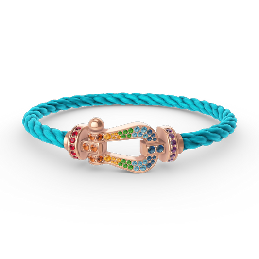 [OAKJURI Jewelry]FORCE LARGE HORSESHOE  COLORED DIAMOND BRACELET ROSE GOLD