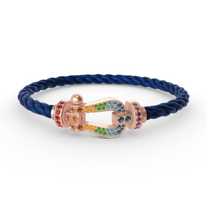 [OAKJURI Jewelry]FORCE LARGE HORSESHOE  COLORED DIAMOND BRACELET ROSE GOLD
