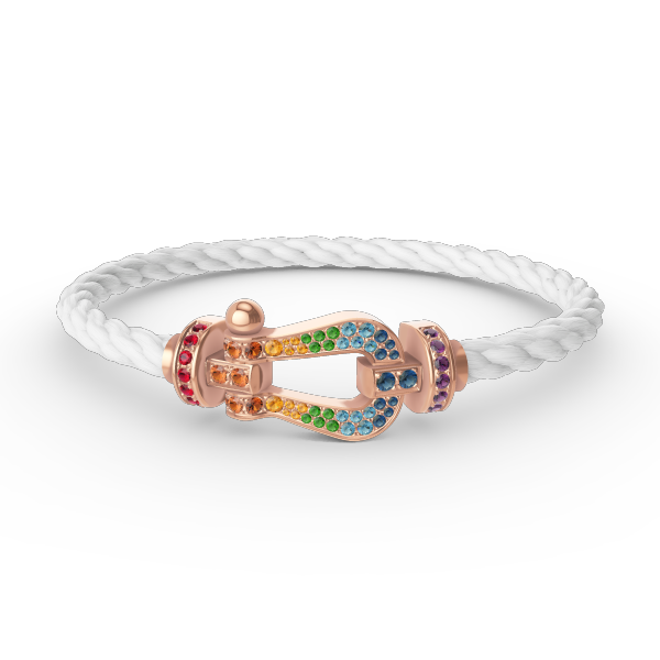 [OAKJURI Jewelry]FORCE LARGE HORSESHOE  COLORED DIAMOND BRACELET ROSE GOLD