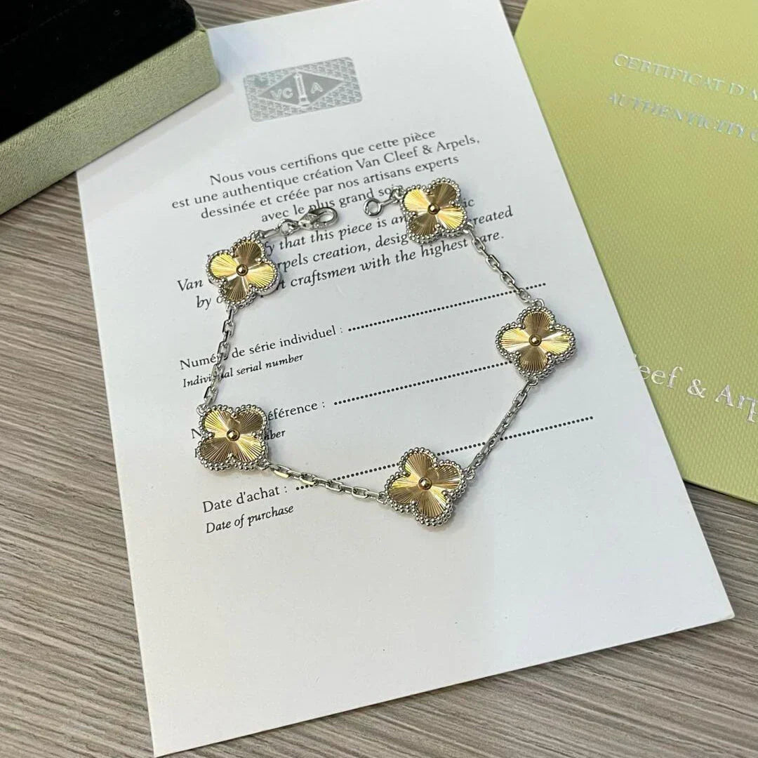 [OAKJURI Jewelry] CLOVER 5 MOTIF LASER BRACELET COLLECTION