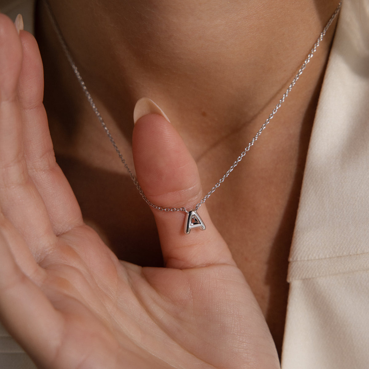 Dainty Bubble Letter Necklace