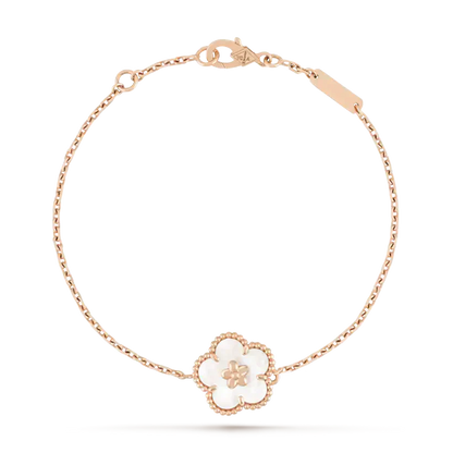 [OAKJURI Jewelry]LUCKY WHITE MOP PLUM BLOSSOM  BRACELET