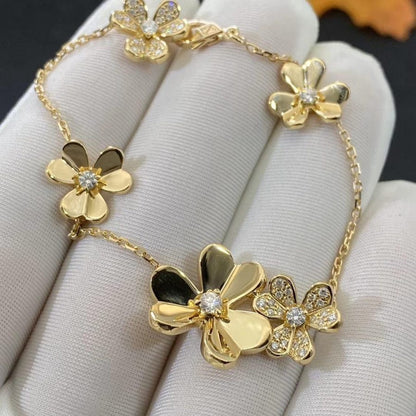 [OAKJURI Jewelry]FRIVOLE GOLD 5 FLOWERS BRACELET