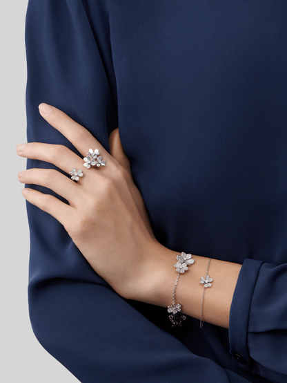 [OAKJURI Jewelry]FRIVOLE SILVER FLOWER DIAMOND BRACELET