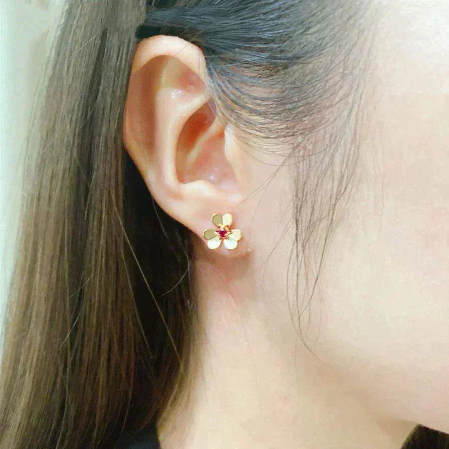 [OAKJURI Jewelry]FRIVOLE  FLOWER PINK EARRINGS