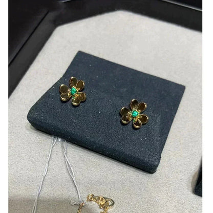 [OAKJURI Jewelry]FRIVOLE  FLOWER MALACHITE EARRINGS