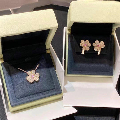 [OAKJURI Jewelry]FRIVOLE PINK GOLD FLOWER DIAMOND EARRINGS