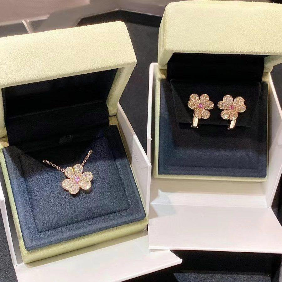 [OAKJURI Jewelry]FRIVOLE ROSE GOLD FLOWER DIAMOND NECKLACE